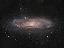 Sombrero galaxy M104 with its dark dust ring slicing across the core